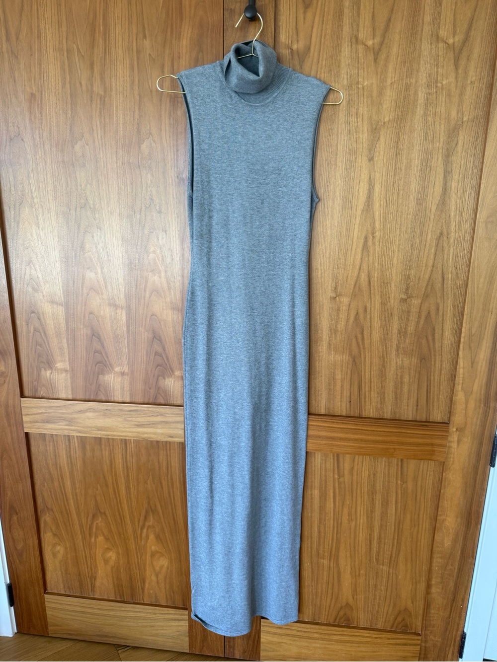 Helsa Sleeveless Turtleneck Maxi Dress in Gray